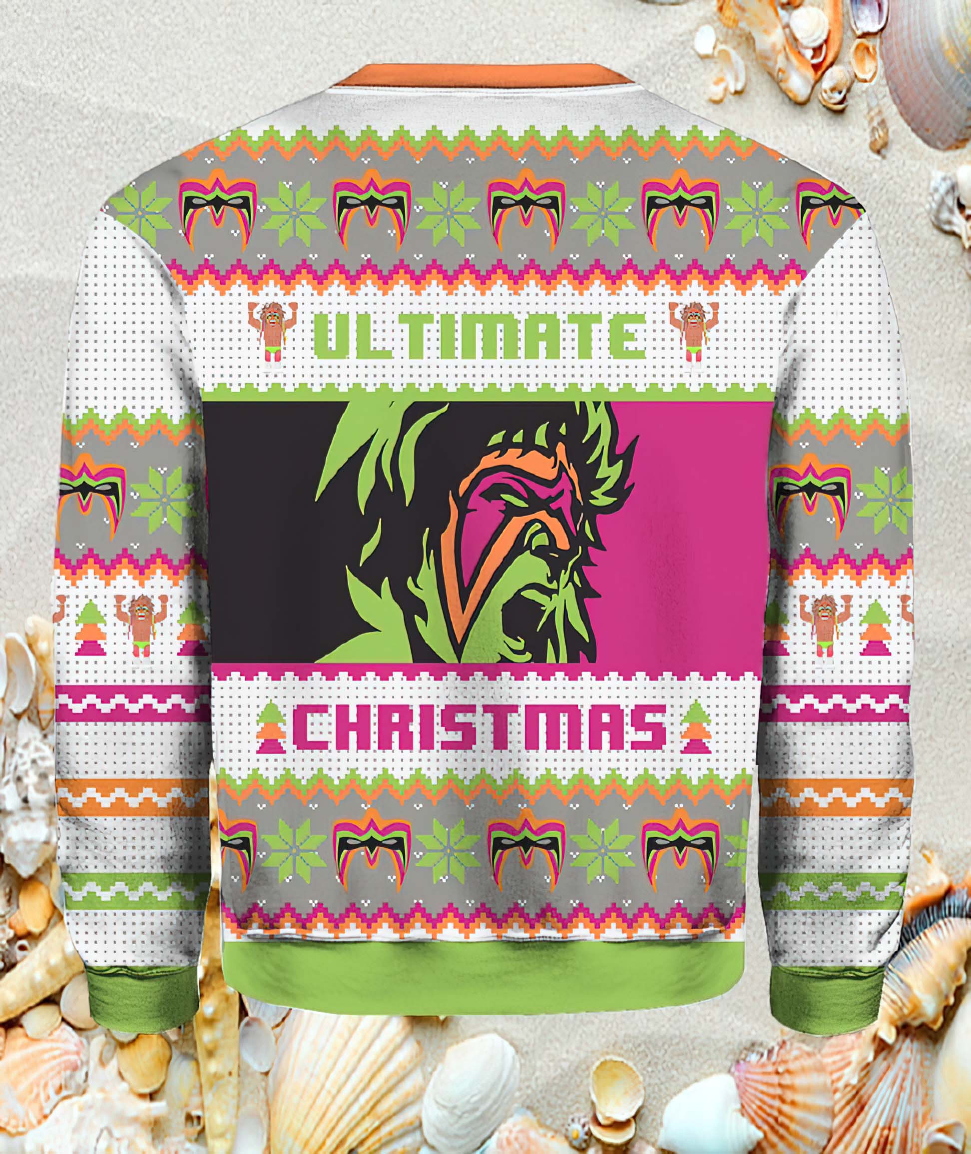 Ultimate Warrior Christmas Pro Wrestling Christmas Ugly Sweater Ultimate Warrior Christmas Pro Wrestling Christmas Ugly Sweater