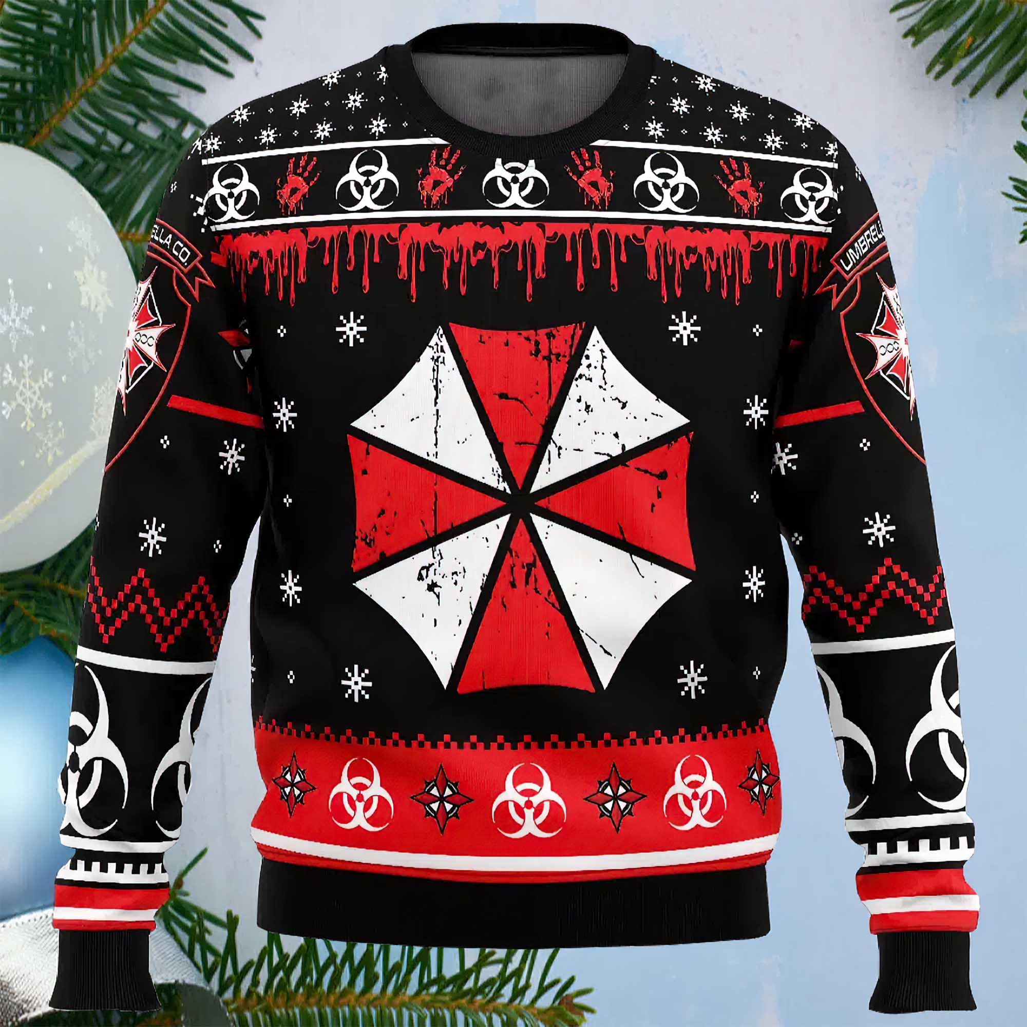 Umbrella Co Resident Evil Ugly Christmas Sweater Umbrella Co Resident Evil Ugly Christmas Sweater