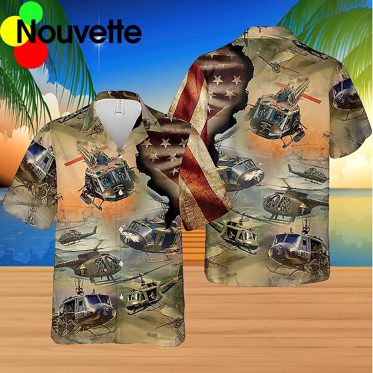 United States Army Huey Helicopter On The Sky Hawaiian Shirt United States Army Huey Helicopter On The Sky Hawaiian Shirt