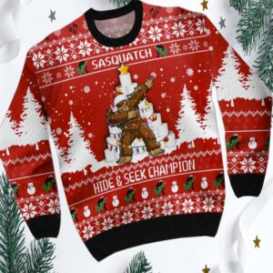 Bigfoot Hide And Seek Christmas Sweater