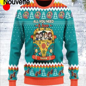 Hippie All You Need Is Love Christmas Sweater
