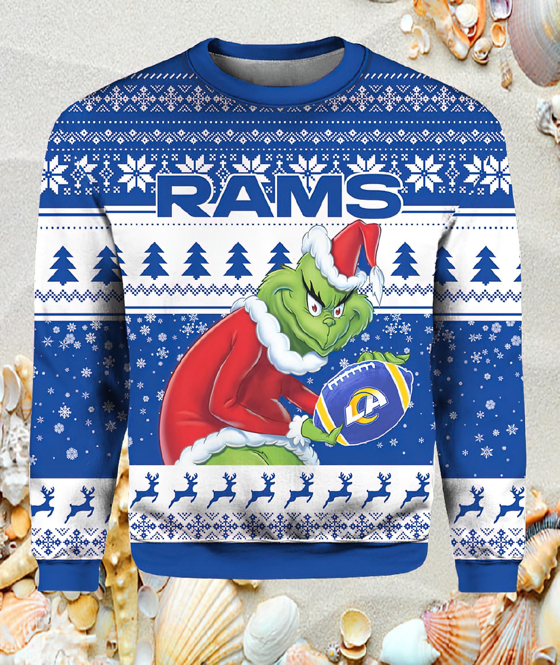 Grnch Rams Christmas Ugly Sweater