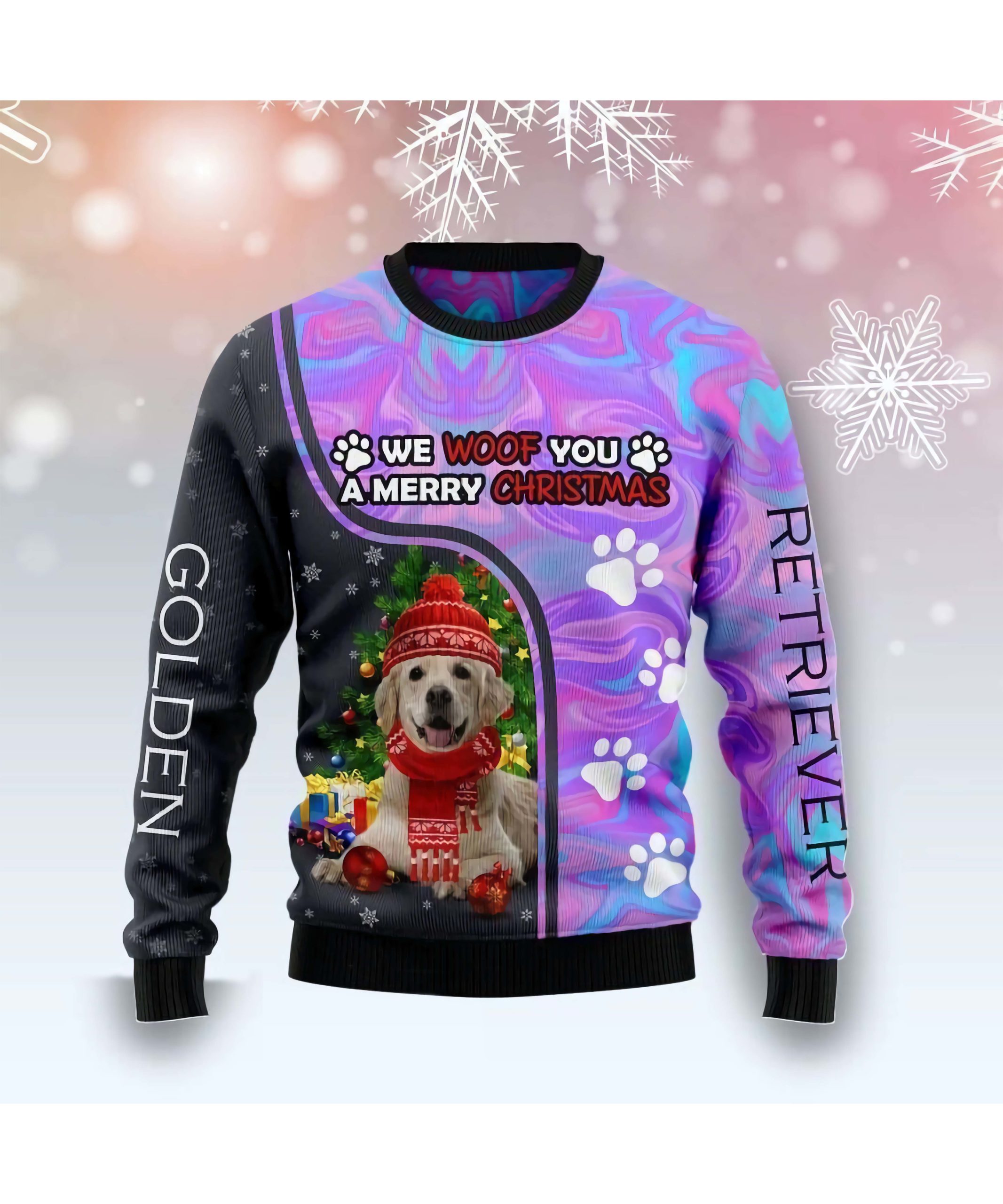 Golden Retriever We Woof You A Merry Christmas Sweater Golden Retriever We Woof You A Merry Christmas Sweater
