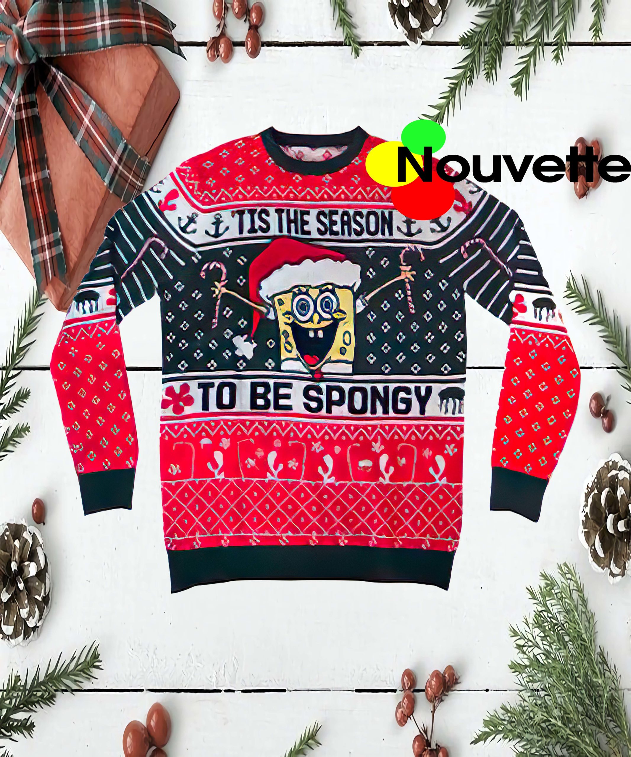 Spongebob Tis The Season To Be Spongy Christmas Sweater Spongebob Tis The Season To Be Spongy Christmas Sweater