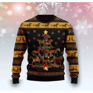 Horse Christmas Tree Sweater