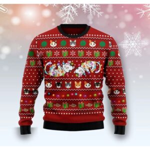 Cat Light Ugly Christmas Sweater