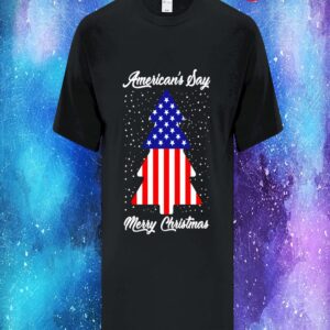 Americans Say Merry Christmas Tree Flag Shirt