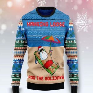 Santa Hanging Loose For The Holidays Christmas Sweater