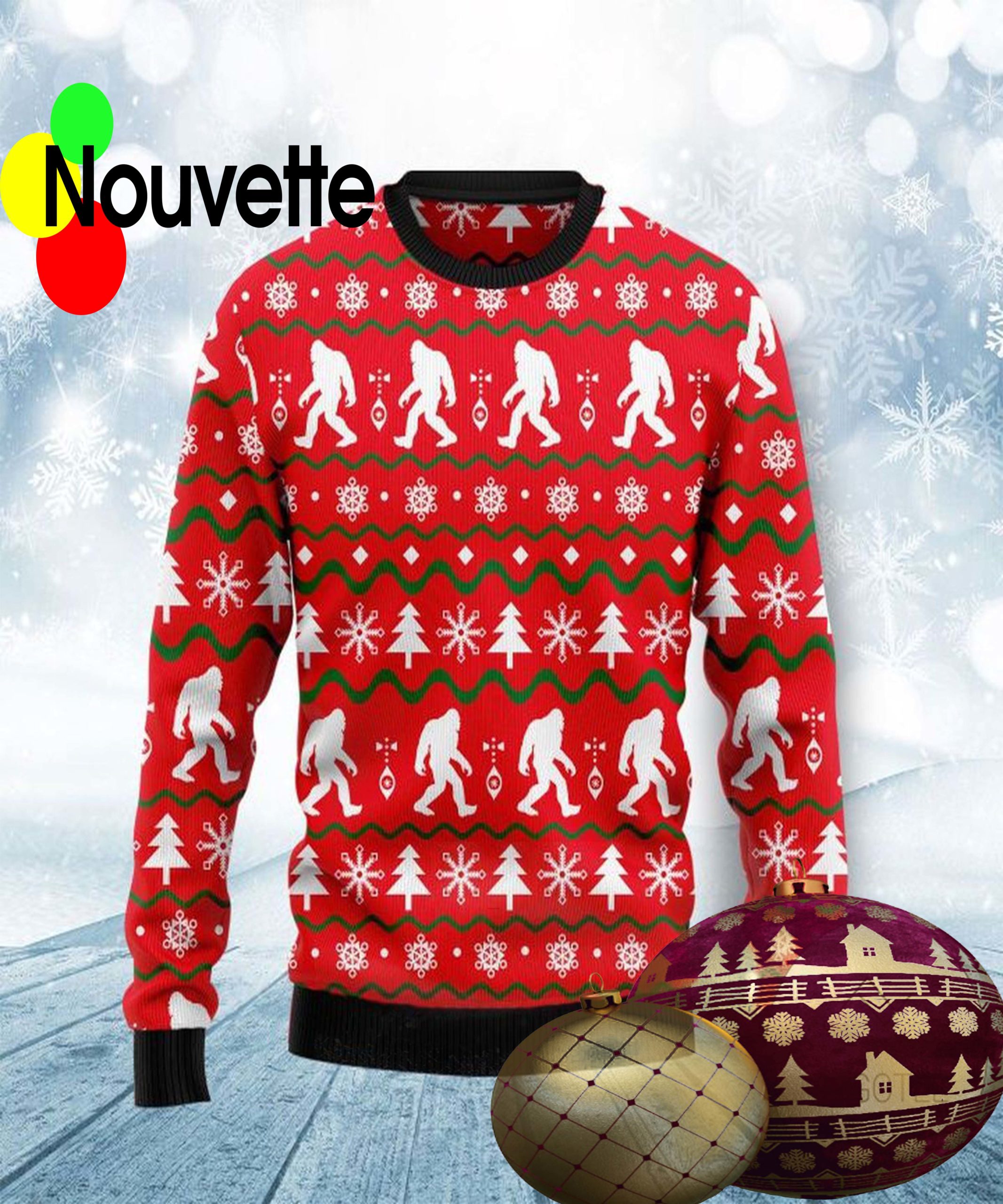 Bigfoot Ugly Christmas Sweater Bigfoot Ugly Christmas Sweater