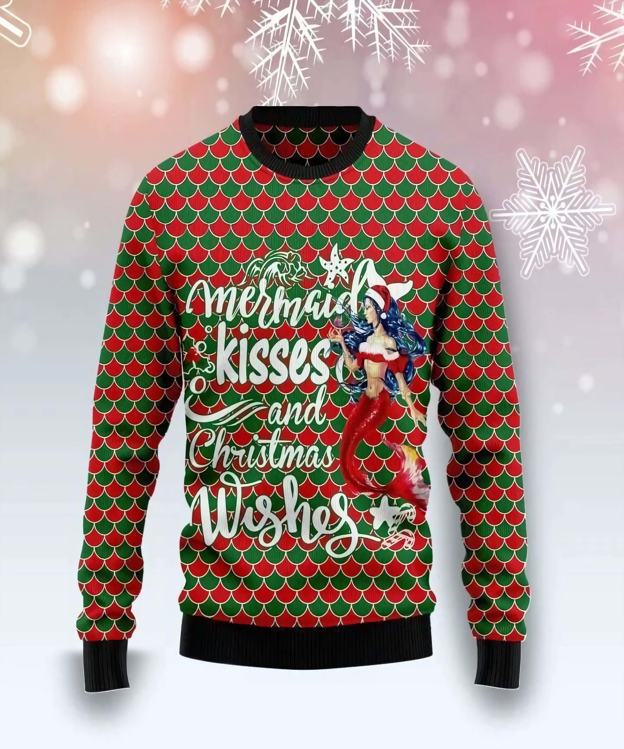 Mermaid Kisses And Christmas Wishes Sweater Mermaid Kisses And Christmas Wishes Sweater