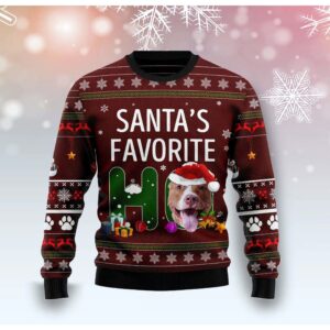 Pitbull Santa’S Favorite Ho Christmas Sweater