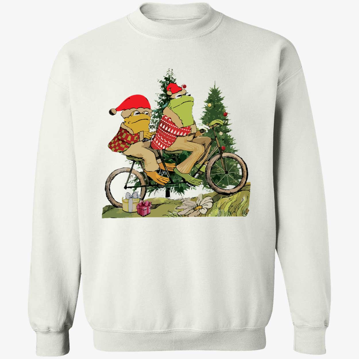 Frog And Toad On The Bike Christmas Sweatshirt Frog And Toad On The Bike Christmas Sweatshirt