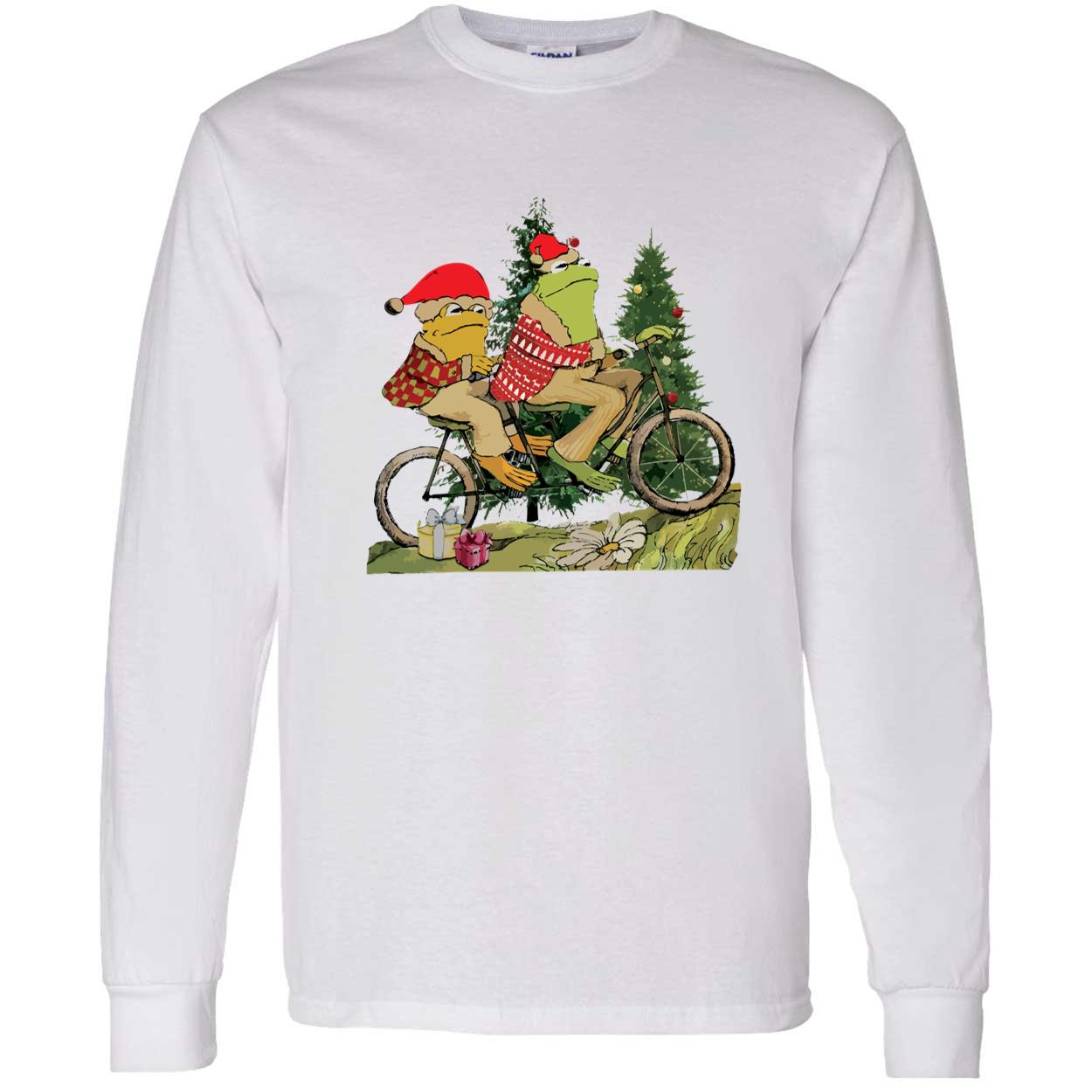 Frog And Toad On The Bike Christmas Sweatshirt Frog And Toad On The Bike Christmas Sweatshirt