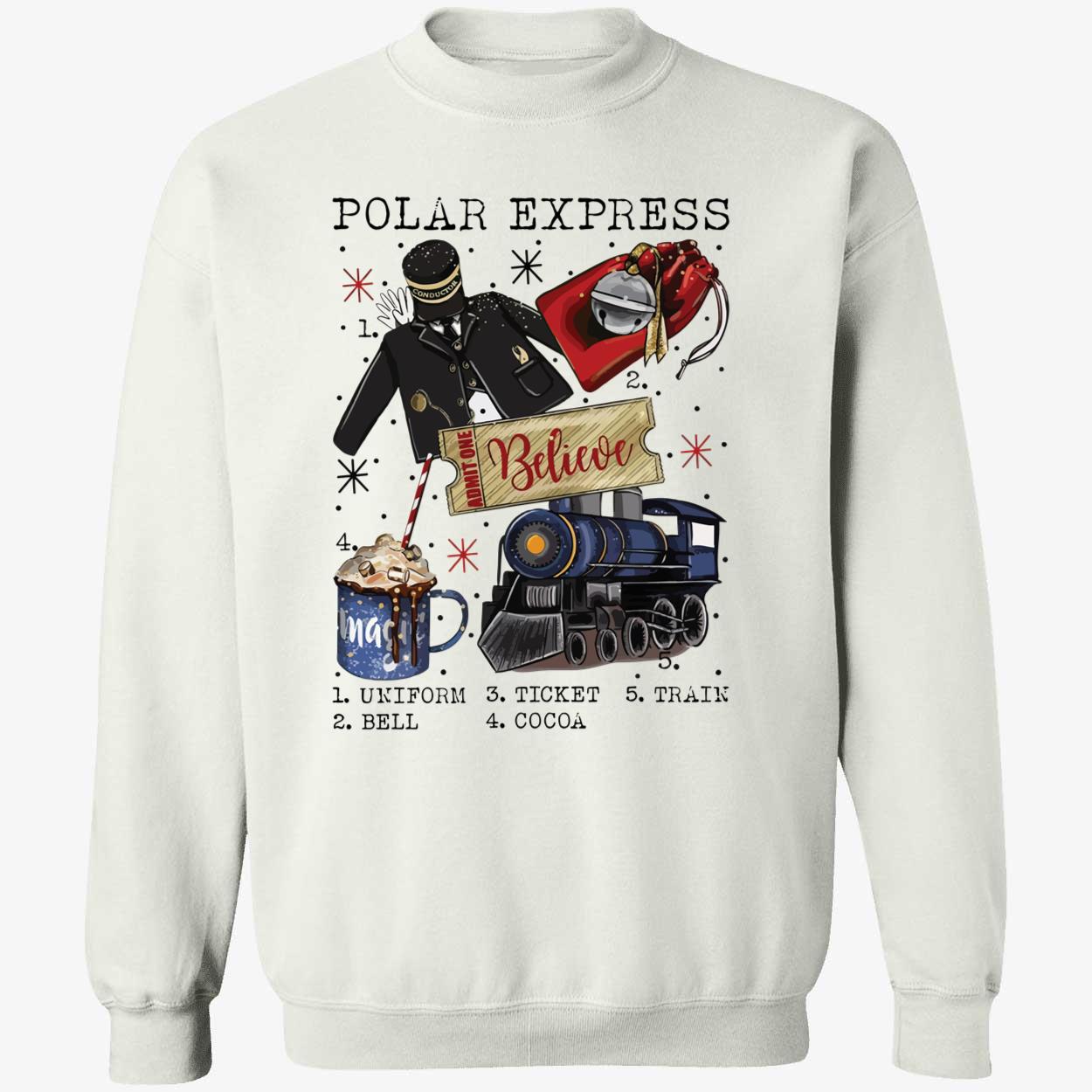 Polar Express Believe Uniform Ticket Train Bell Cocoa Shirt Polar Express Believe Uniform Ticket Train Bell Cocoa Shirt