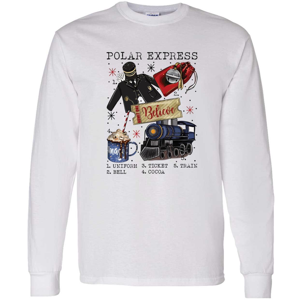 Polar Express Believe Uniform Ticket Train Bell Cocoa Shirt Polar Express Believe Uniform Ticket Train Bell Cocoa Shirt