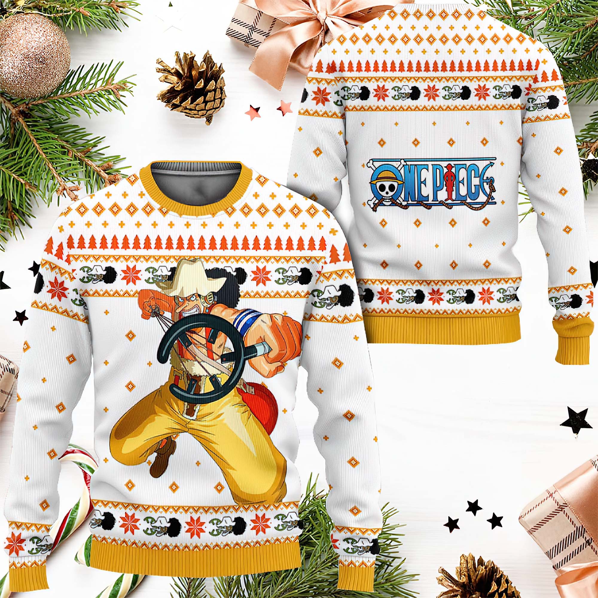 Usopp Anime Ugly Christmas Sweater Usopp Anime Ugly Christmas Sweater