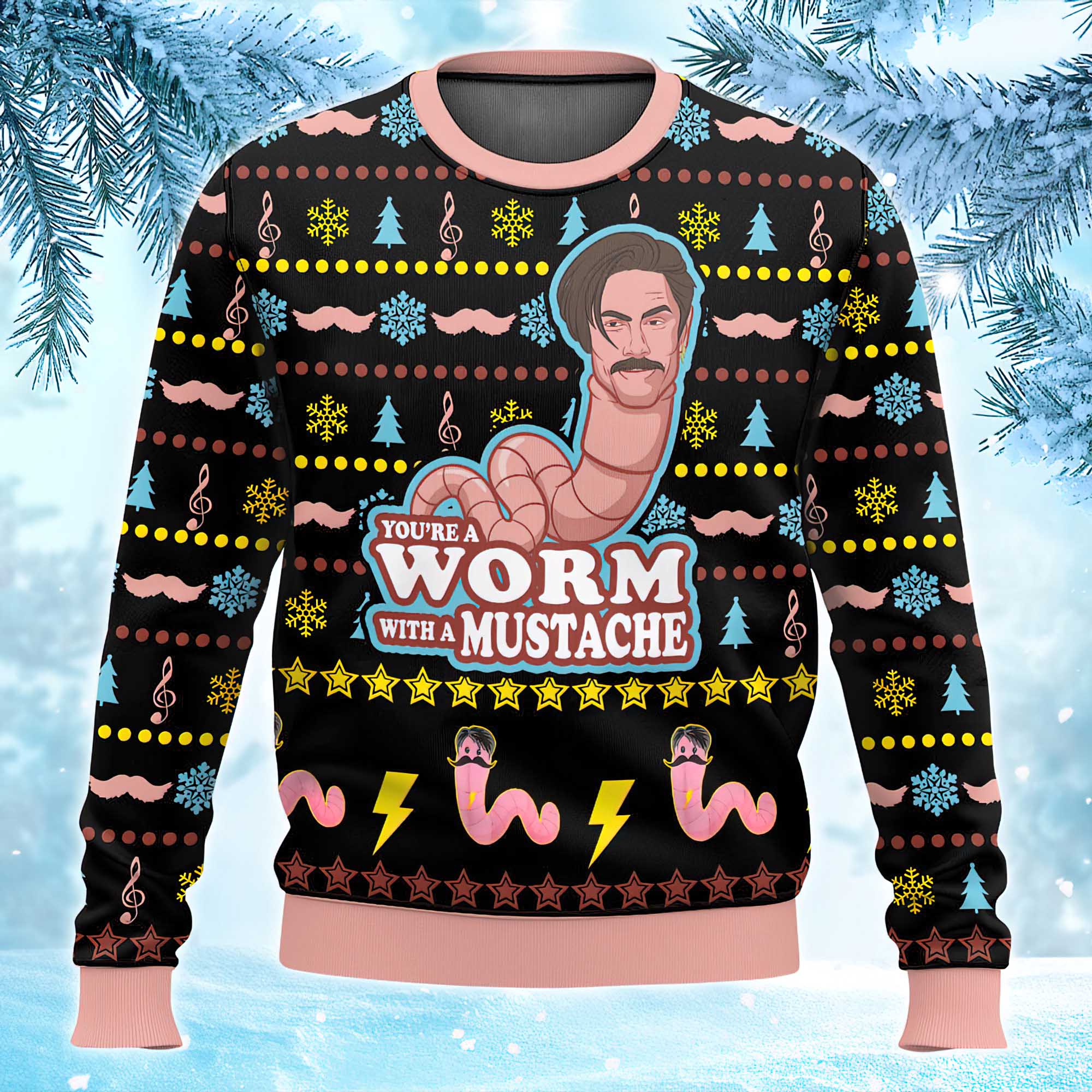 Vanderpump Rules Worm With A Mustache Ugly Sweater Vanderpump Rules Worm With A Mustache Ugly Sweater