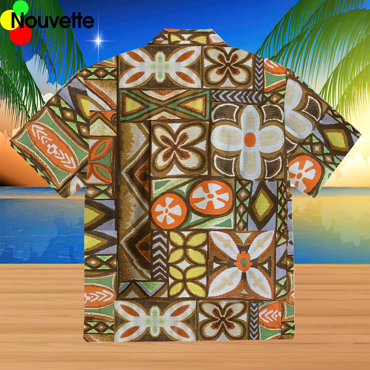 Vintage 1960S Atomic Tiki Mod Barkcloth Loop Collar Hawaiian Shirt Vintage 1960S Atomic Tiki Mod Barkcloth Loop Collar Hawaiian Shirt