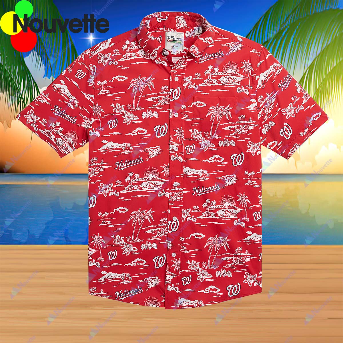 Nationals Palm Tree Hawaiian Shirt