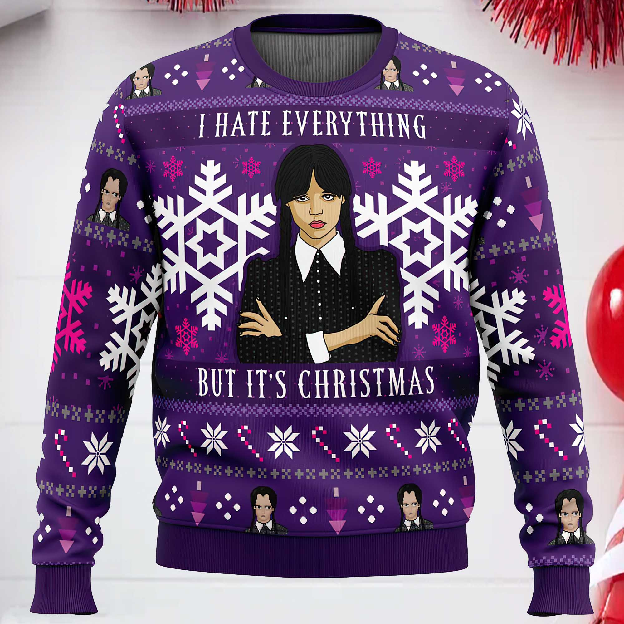 Wednesday Adams Family Ugly Christmas Sweater Wednesday Adams Family Ugly Christmas Sweater