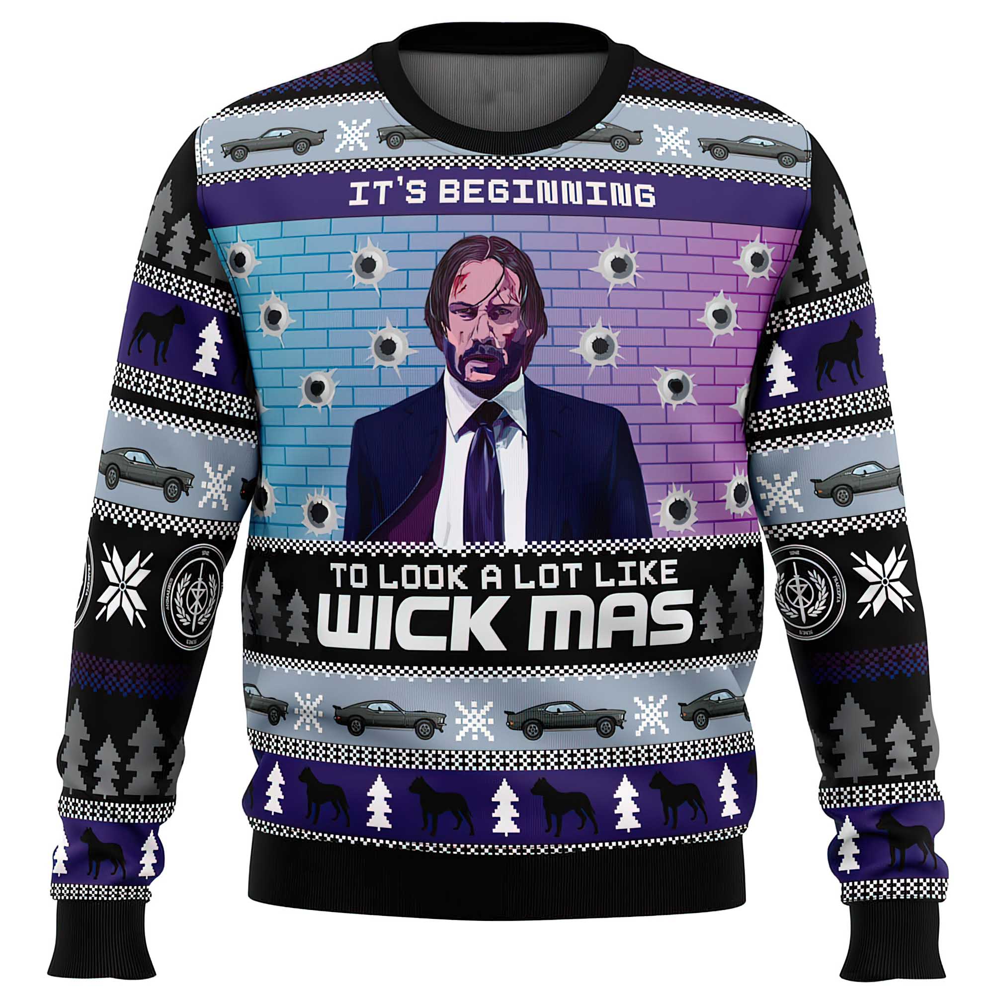 Wick Mas John Wick Ugly Christmas Sweater Wick Mas John Wick Ugly Christmas Sweater