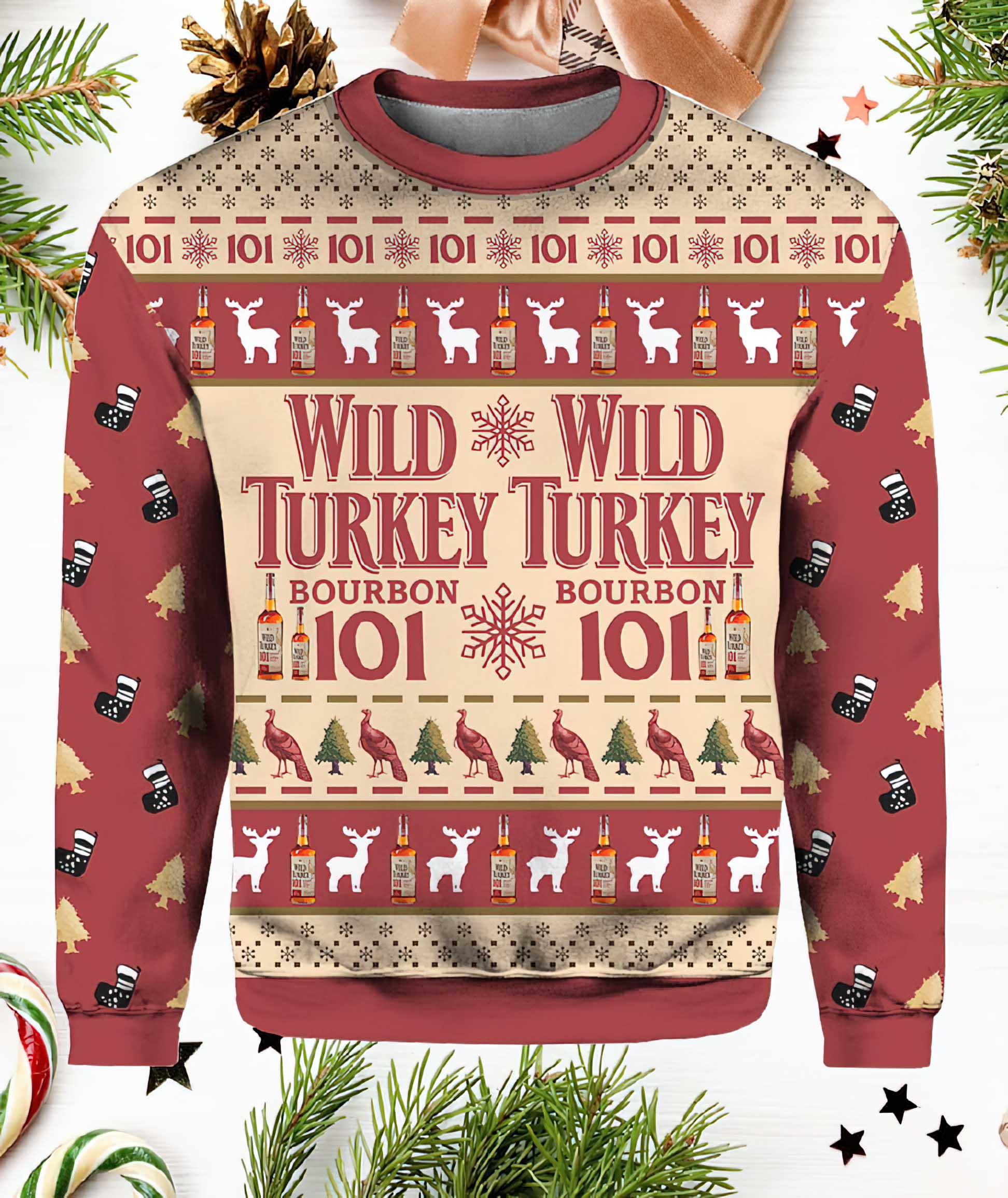 Wild Turkey Bourbon Ugly Christmas Sweater Wild Turkey Bourbon Ugly Christmas Sweater