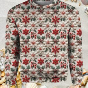 Womens Christmas Art Print Knit Pullover Sweater1.jpg