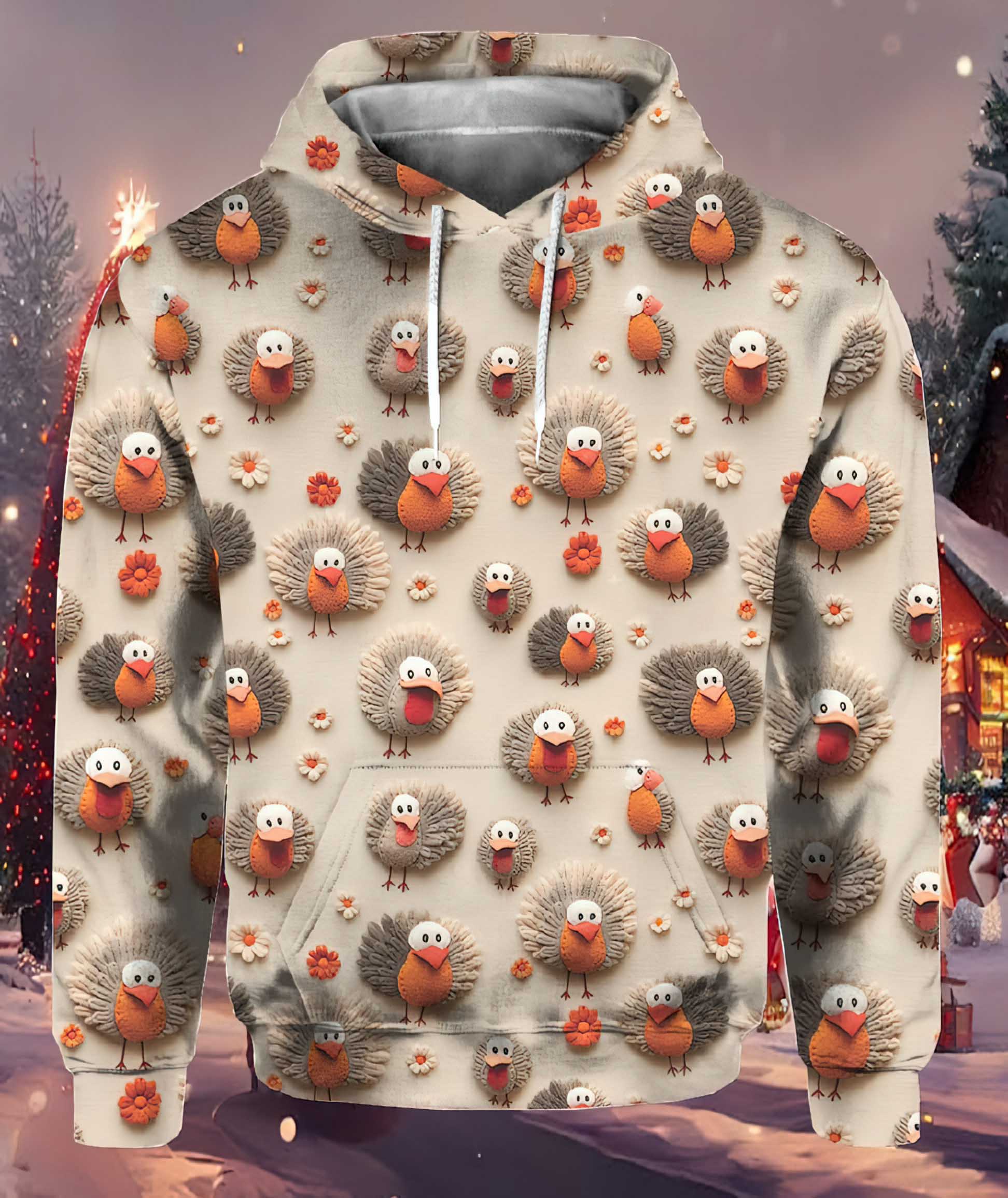 Women’S Thanksgiving Turkey Print Sweatshirt Women’S Thanksgiving Turkey Print Sweatshirt
