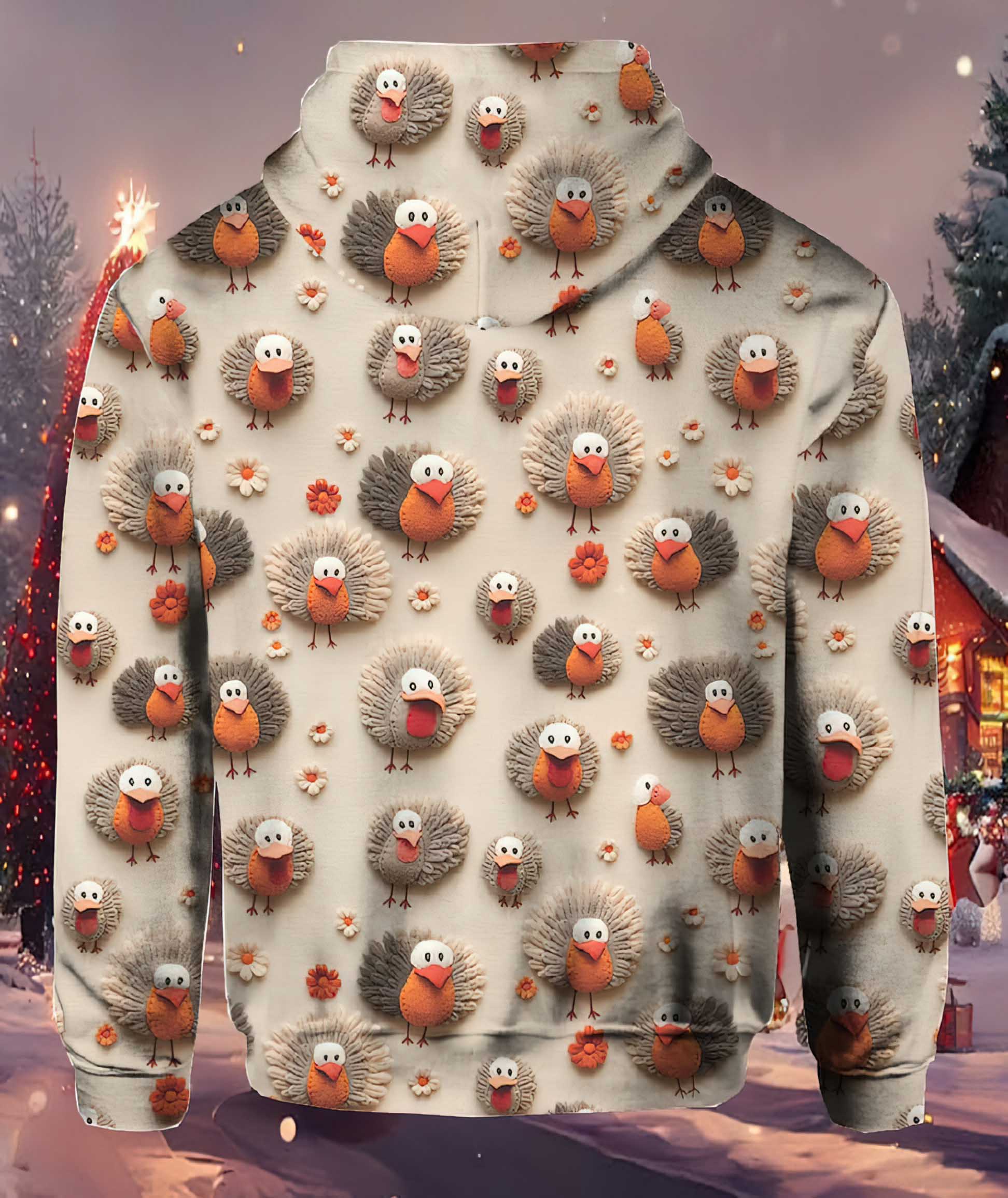 Women’S Thanksgiving Turkey Print Sweatshirt Women’S Thanksgiving Turkey Print Sweatshirt