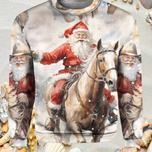 Womens Western Santa Print Sweatshirt.jpg