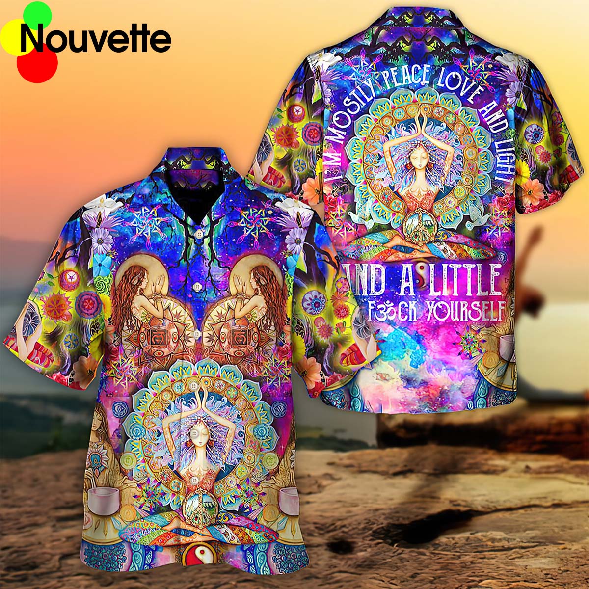 Yoga I’M Mostly Peace Love And Light And A Little Go F*Ck Yourself Hawaiian Shirt Yoga I’M Mostly Peace Love And Light And A Little Go F*Ck Yourself Hawaiian Shirt
