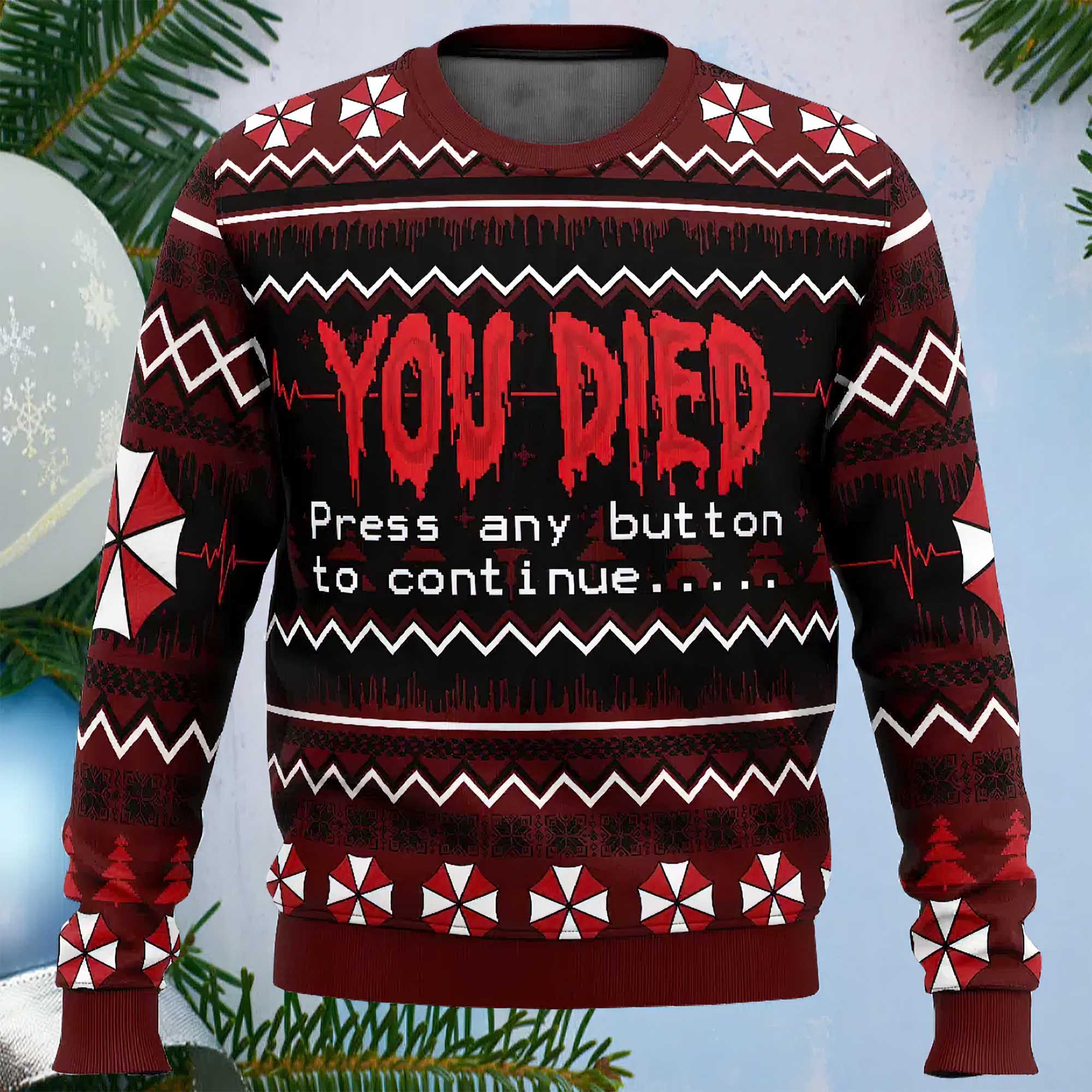 You Died Resident Evil Ugly Christmas Sweater You Died Resident Evil Ugly Christmas Sweater