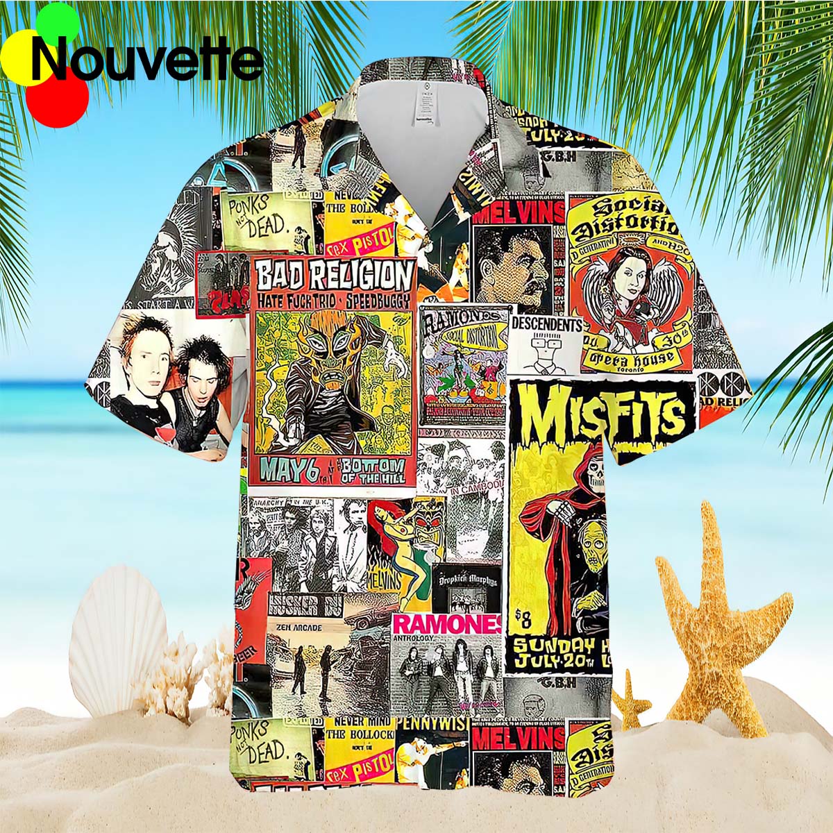 Punk Rock Collage Hawaiian Shirt Punk Rock Collage Hawaiian Shirt