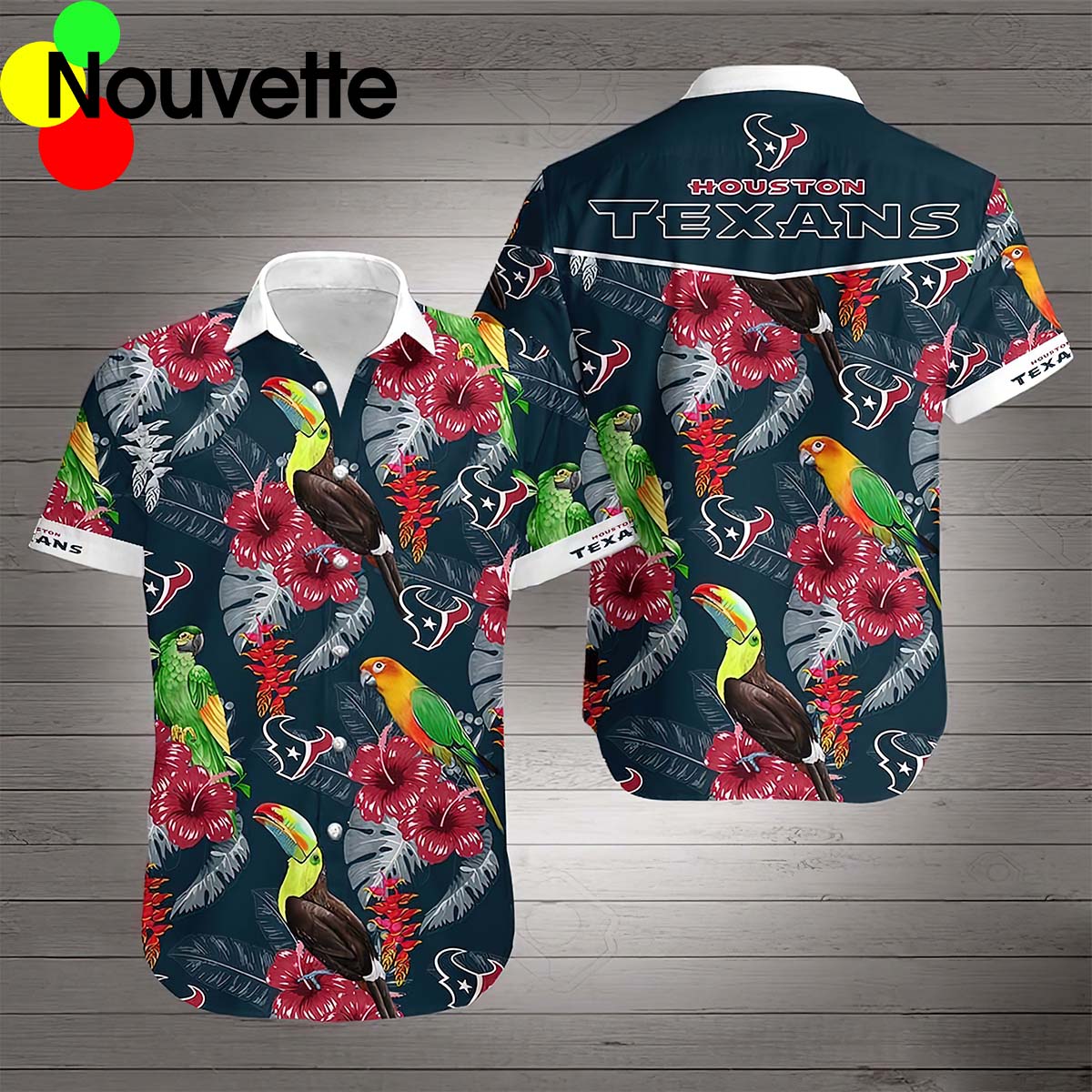 Houston Texans Parrot Hawaiian Shirt Houston Texans Parrot Hawaiian Shirt