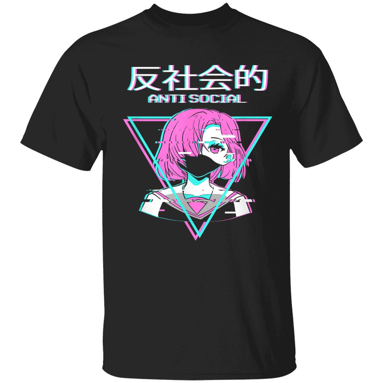 Antisocial Vaporwave Anime Girl Japanese Aesthetic Shirt Antisocial Vaporwave Anime Girl Japanese Aesthetic Shirt