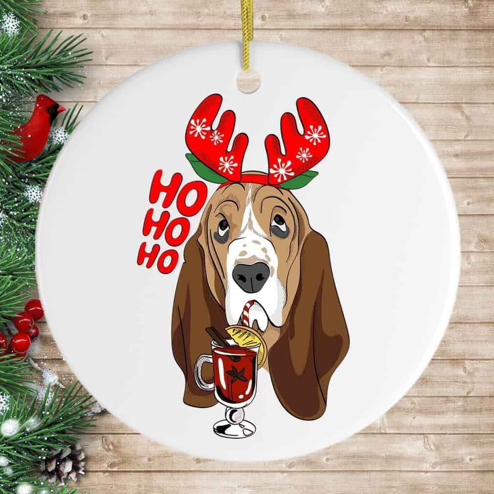 Basset Hound Ho Ho Ho Christmas Ornament Basset Hound Ho Ho Ho Christmas Ornament