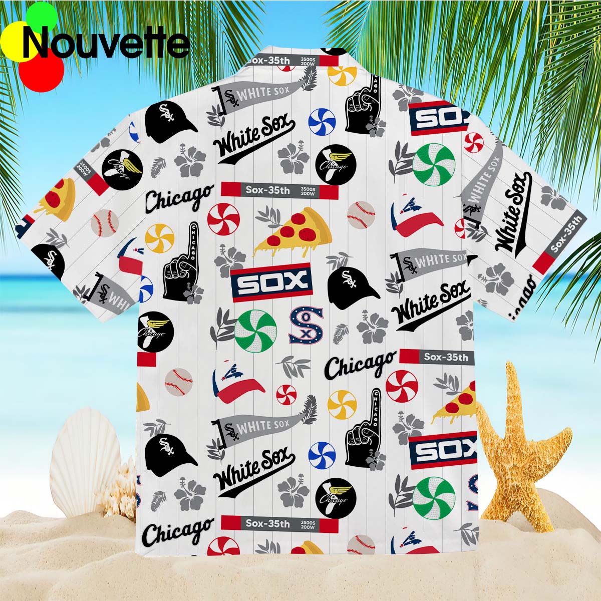 Chicago White Sox Pizza Baseball Hibiscus Flower Hawaiian Shirt Chicago White Sox Pizza Baseball Hibiscus Flower Hawaiian Shirt