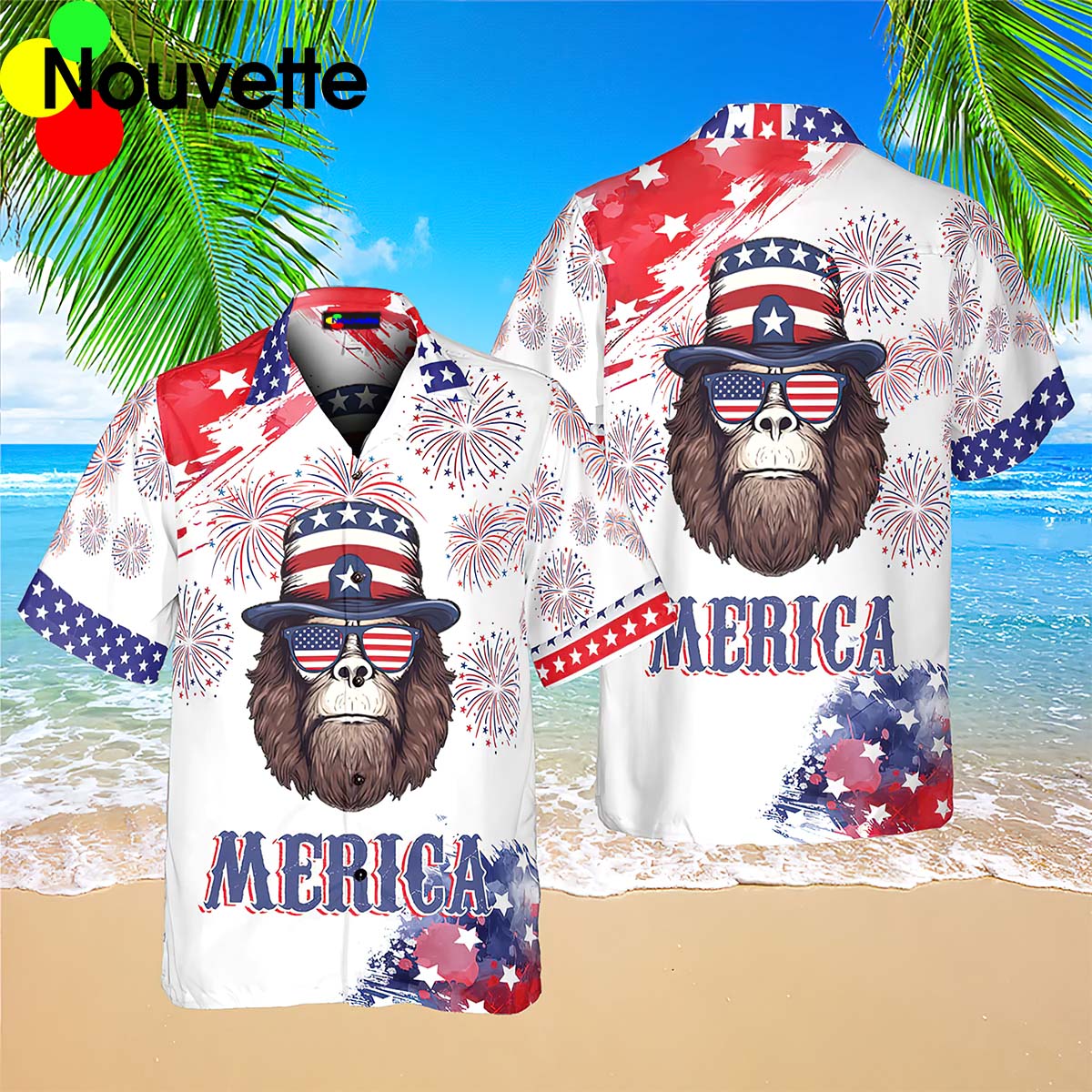 Bigfoot Merica 4Th Of July Independence Day Hawaiian Shirt