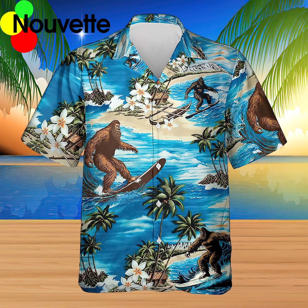 Bigfoot Windsurfing Hawaiian Shirt