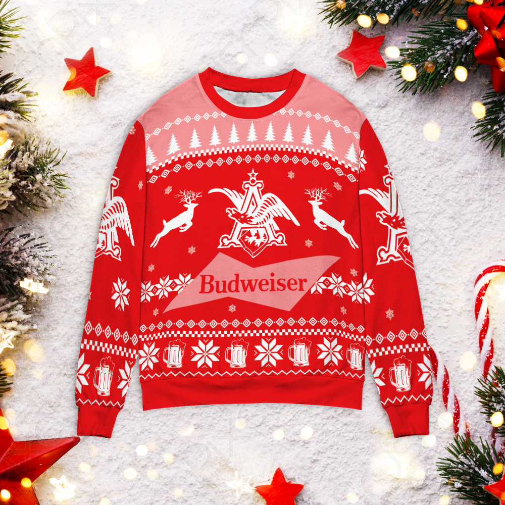 Budweiser Ugly Christmas Sweater Budweiser Ugly Christmas Sweater