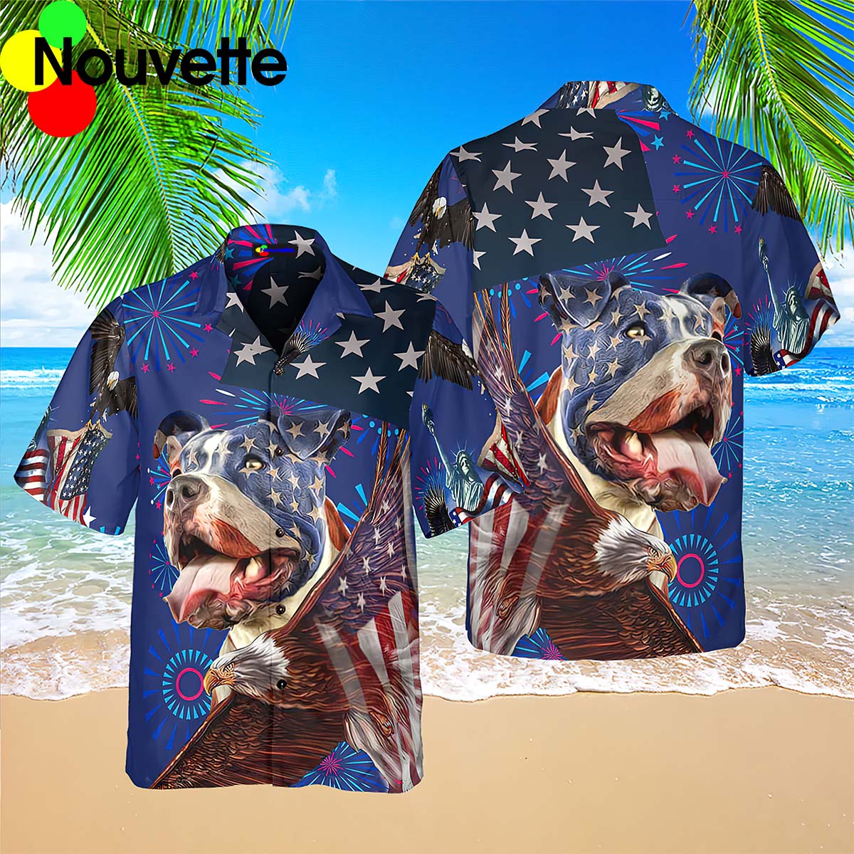 Pitbull Dog Eagle America Independence Day Hawaiian Shirt Pitbull Dog Eagle America Independence Day Hawaiian Shirt