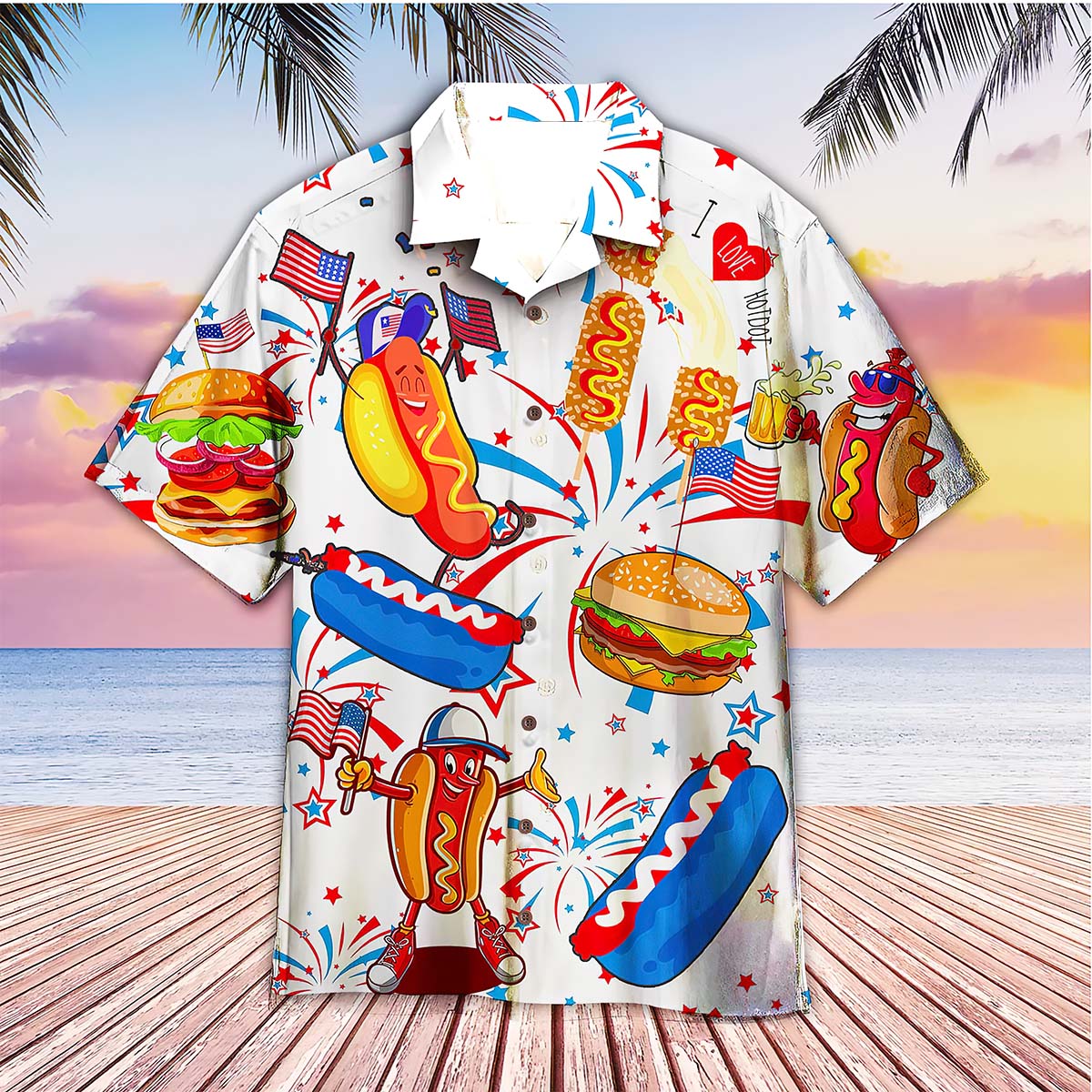 Hot Dog 4Th Of July Independence Day Hawaiian Shirt Hot Dog 4Th Of July Independence Day Hawaiian Shirt
