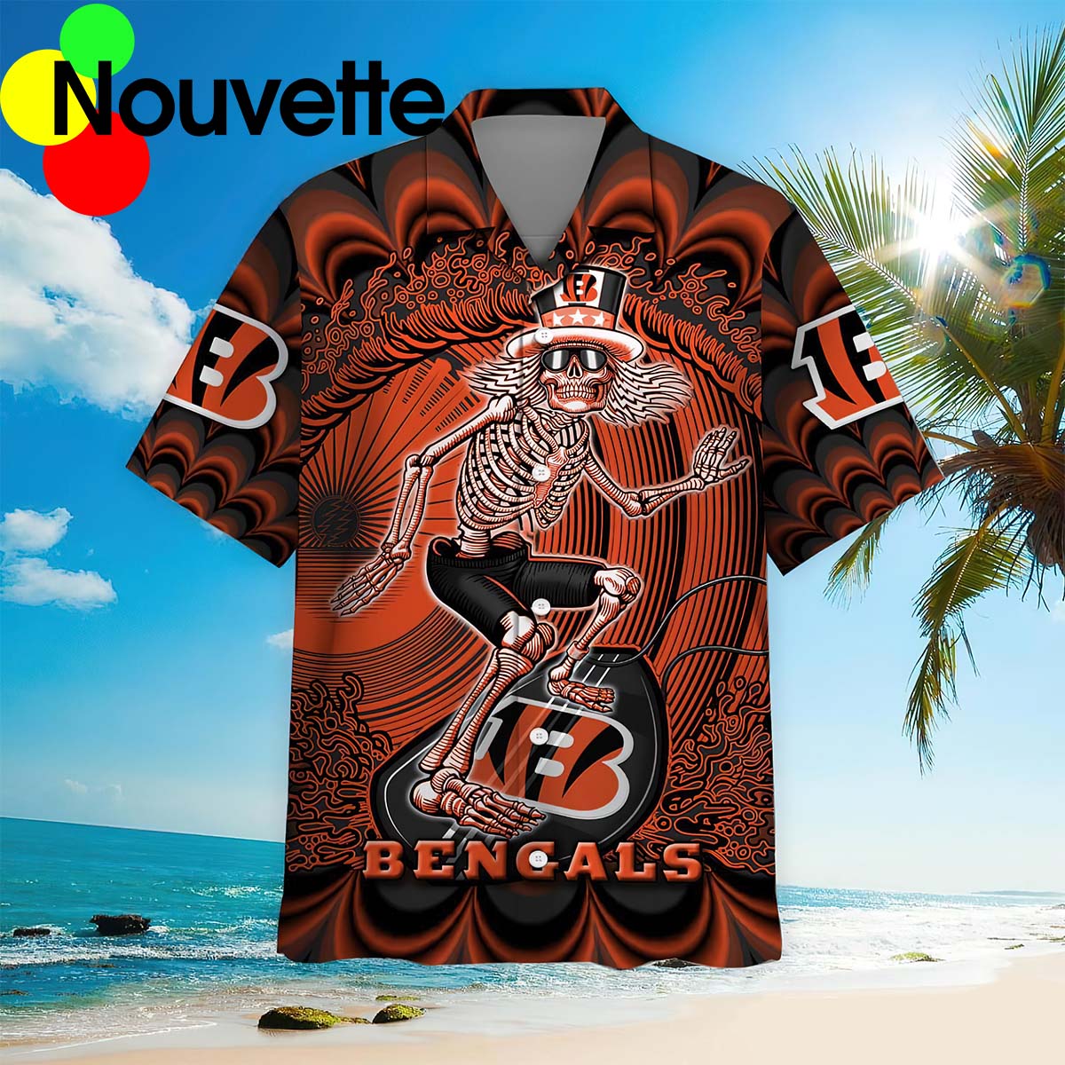 Cincinnati Bengals Skeleton Hawaiian Shirt Cincinnati Bengals Skeleton Hawaiian Shirt