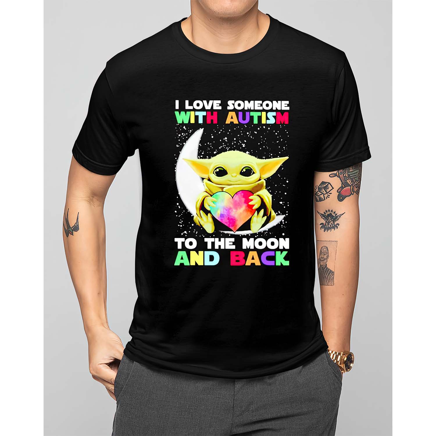 Yoda I Love Someone With Autism To The Moon And Back Shirt Yoda I Love Someone With Autism To The Moon And Back Shirt