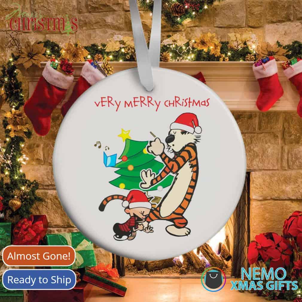 Calvin And Hobbes Very Merry Christmas Ornament Calvin And Hobbes Very Merry Christmas Ornament