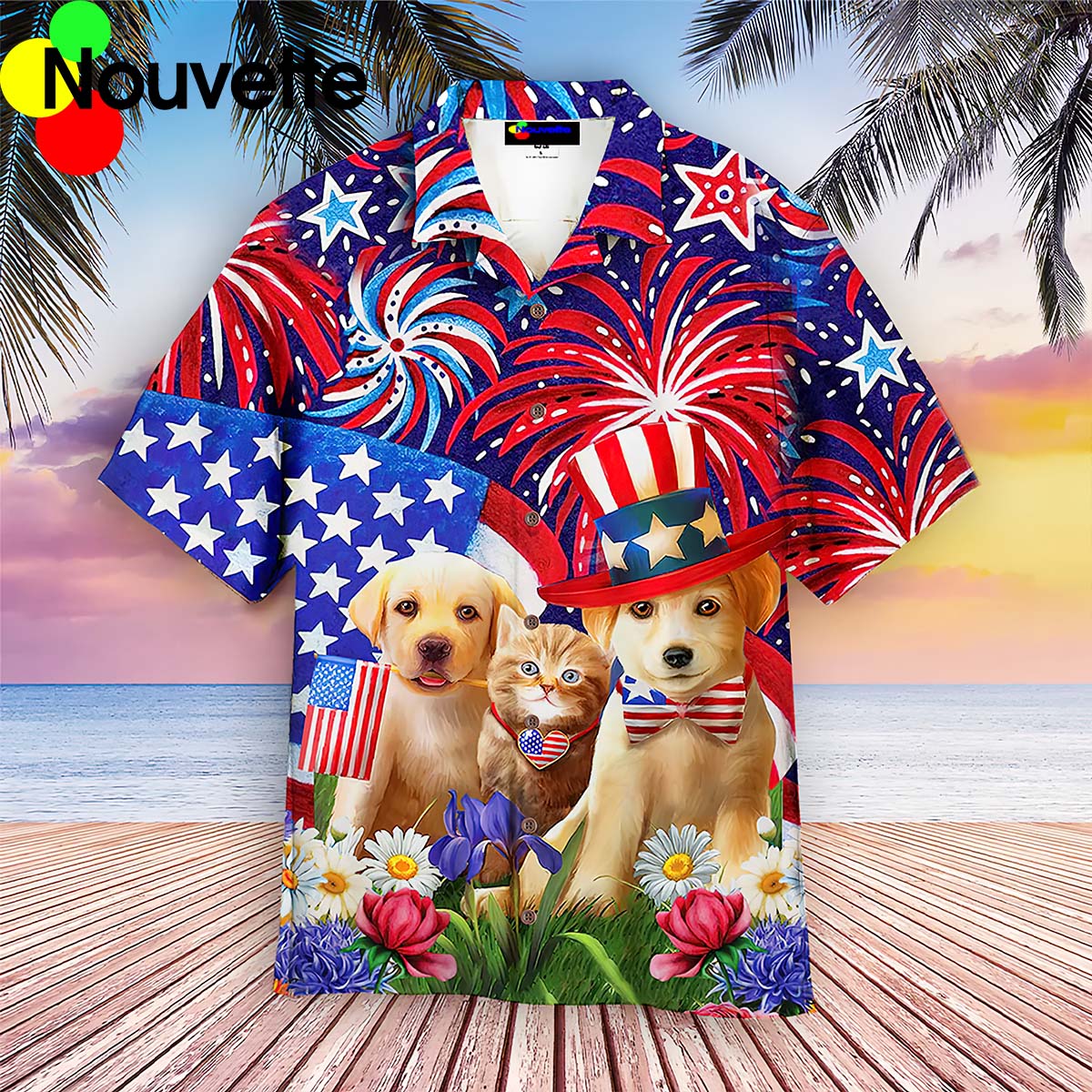 Dog And Cat 4Th Of July Hawaiian Shirt
