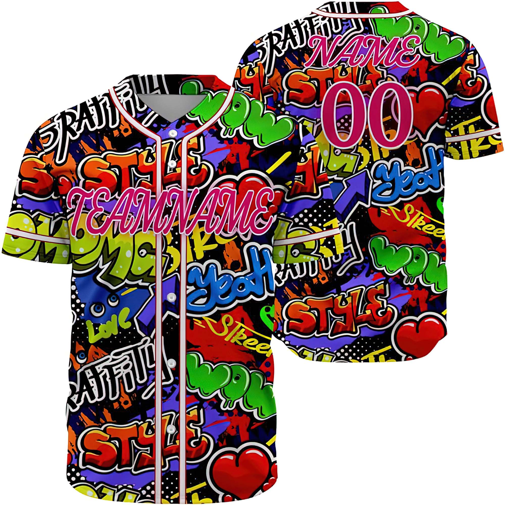 Custom Name 90S Party Street Baseball Jersey
