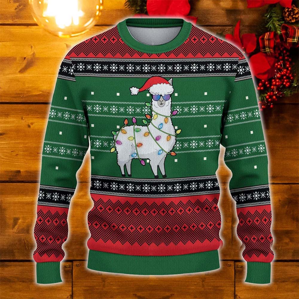 Alpaca Christmas Lights Ugly Sweater Alpaca Christmas Lights Ugly Sweater