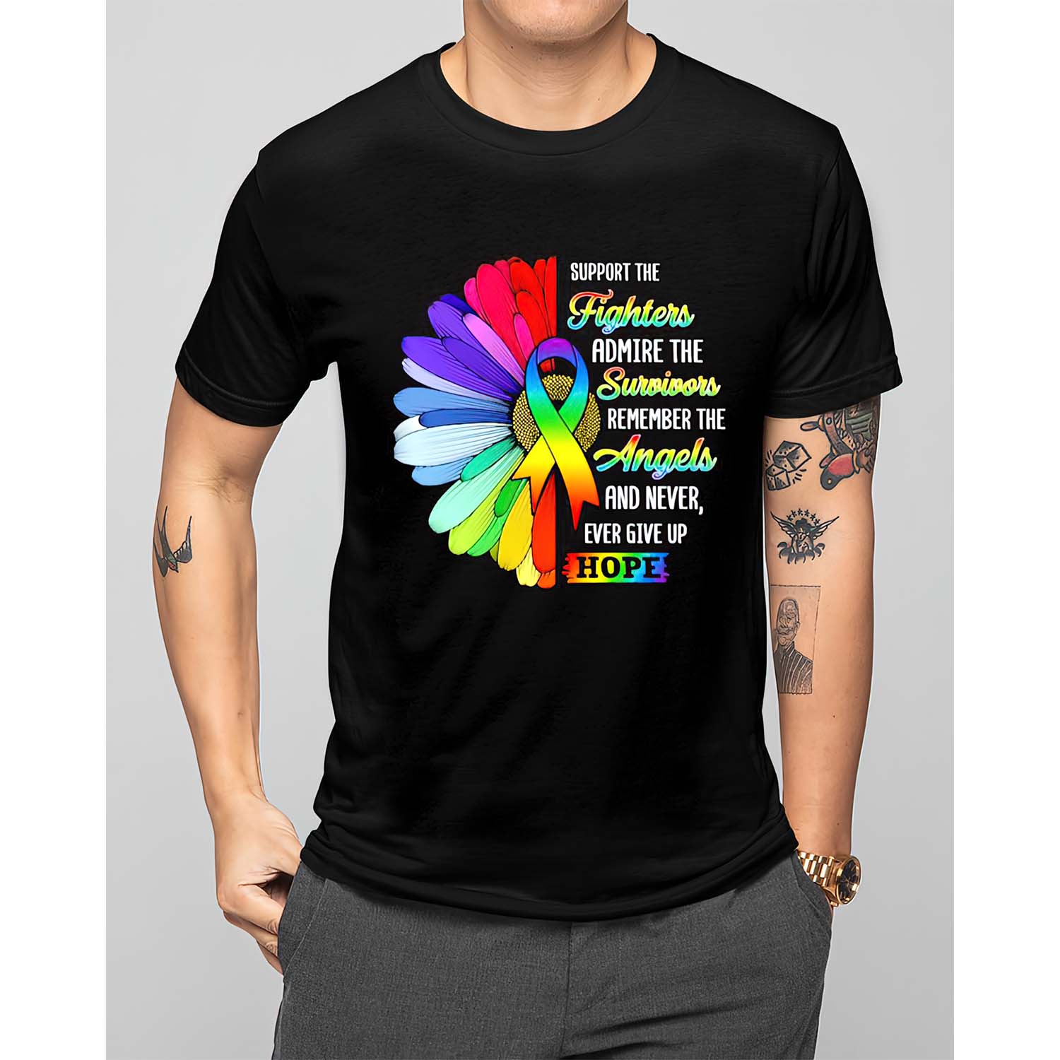 Support The Fighters Admire The Survivors Remember The Angels Shirt Support The Fighters Admire The Survivors Remember The Angels Shirt