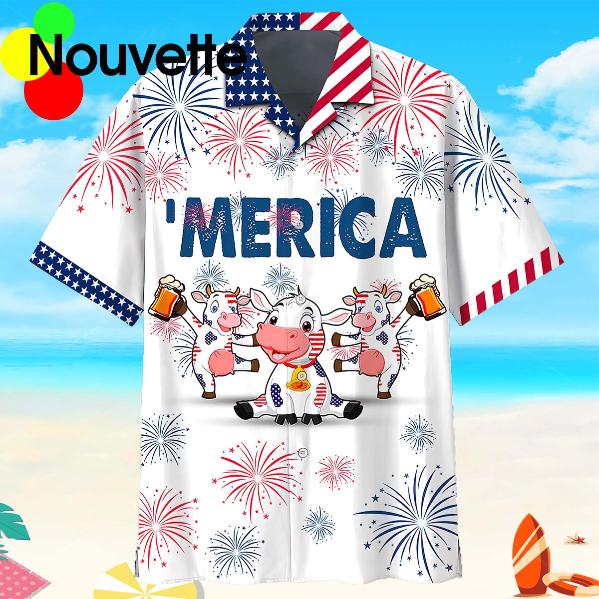 Cow Merica 4Th Of July Hawaiian Shirt Cow Merica 4Th Of July Hawaiian Shirt
